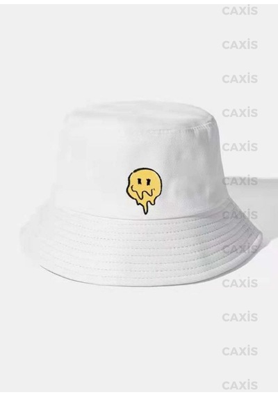 Caxis Yazlık Bucket Eriyen Smile Baskılı Kova Şapka 56-58 Cm Beyaz2i