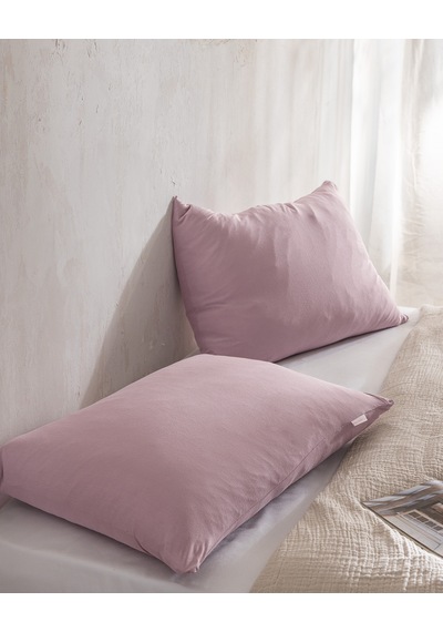 Belle Bambu Pamuklu 2'li Yastık Kılıfı - Açık Mürdüm 8684427301104 Çok Renkli