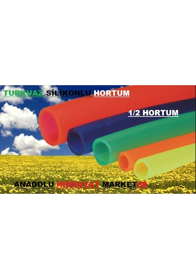 Turkuaz 1/2 Bahçe Hortumu Silikonlu Bahçe Hortumu 1 Metre