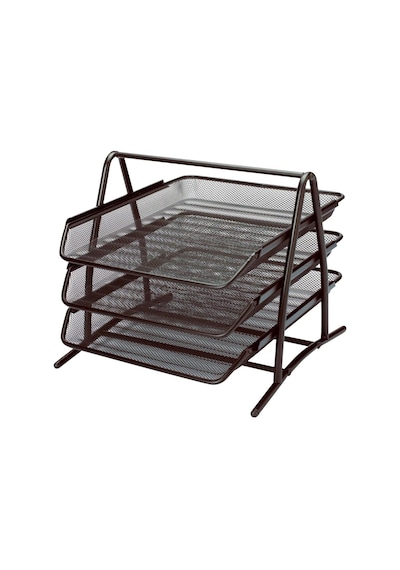 Ayrex 3a 1055 Metal Perfore Evrak Rafı, 3 Lü Siyah Genel