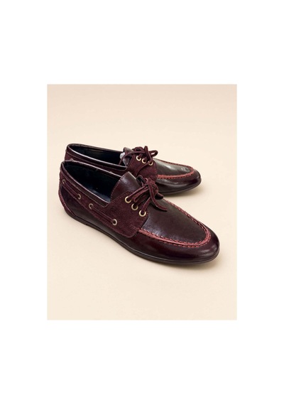 37brandshoes Bordo Parlak Deri Bağcıklı Loafer Bordo Bordo