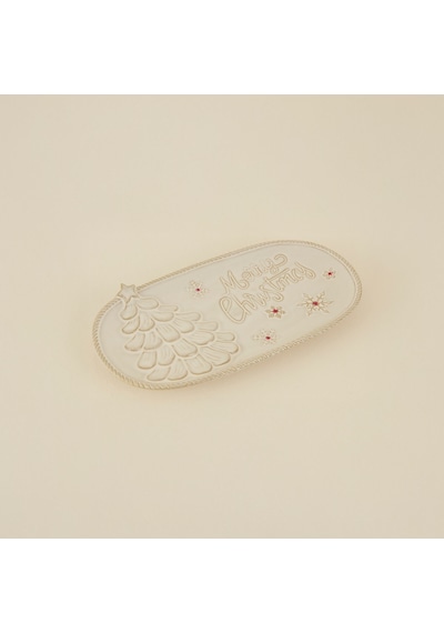 Karaca Home New Year Yılbaşı Merry Christmas Dekoratif Tabak 31x17x3 Cm