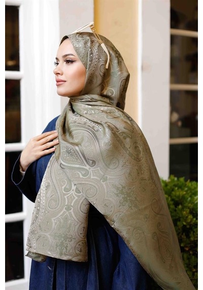 Etro Desen Premium Şal Soft Yeşil Çok Renkli