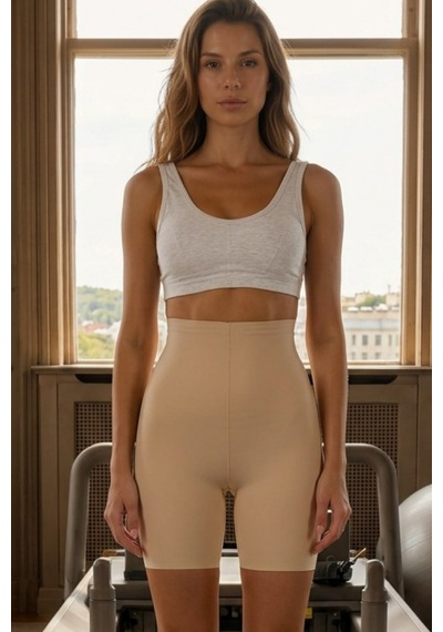 Kadın Boxer Kolsuz Dokuma Ten Korse
