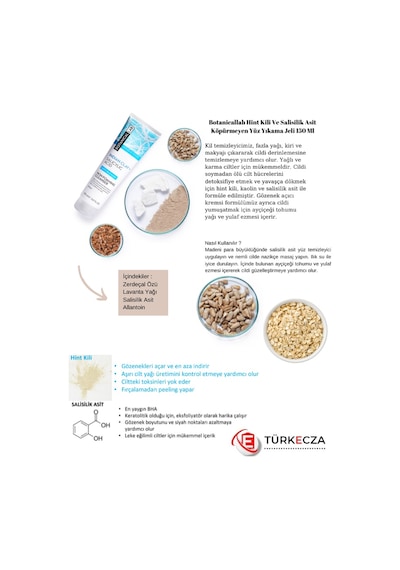 Botanical Lab Hint Kili ve Salisilik Asit Köpürmeyen Yüz Yıkama Jeli 150 ML + Zerdeçal Leke Kontrolü Kil Maskesi 100 ML