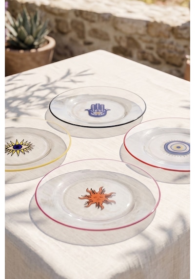 Fortuna 4'lü Pasta Tabağı Seti 19 Cm Çok Renkli
