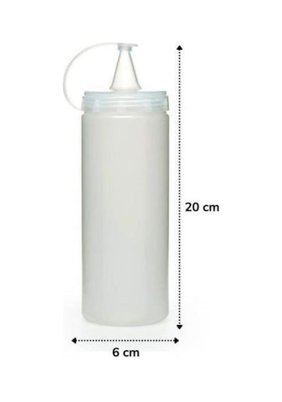 Ollevra Sızdırmaz Şeffaf Kapaklı Yağlık Sosluk Şişesi Plastik Yağdanlık 400 Ml Ap-9028 Beyaz