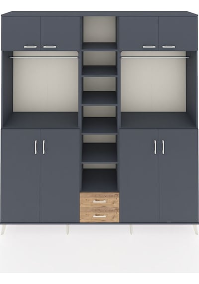 Hyperion Dolap 14 Raflı 2 Çekmeceli 2 Askılı 220x44x243 Antrasit-antrasit/çam Antrasıt/atlas Çam Hyperion Dolap 14 Raflı 2 Çekmeceli 2 Askılı 220x44x243 Antrasit-antrasit/çam Antrasıt/atlas Çam