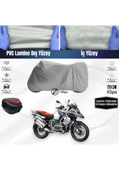 Bmw R 1250 Gs Adventure Motosiklet Brandası Çanta Topcase Uyumlu Motor Branda