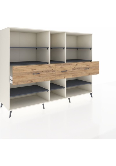 Kronos Dolap 9 Raflı 3 Çekmeceli 220x59x163 Aytaşı-antrasit/çam Aytaşı-antrasit/çam Kronos Dolap 9 Raflı 3 Çekmeceli 220x59x163 Aytaşı-antrasit/çam Aytaşı-antrasit/çam