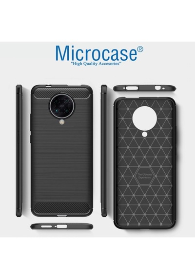 Xiaomi Redmi K30 Pro Brushed Carbon Fiber Silikon Kilif - Siyah 439359434