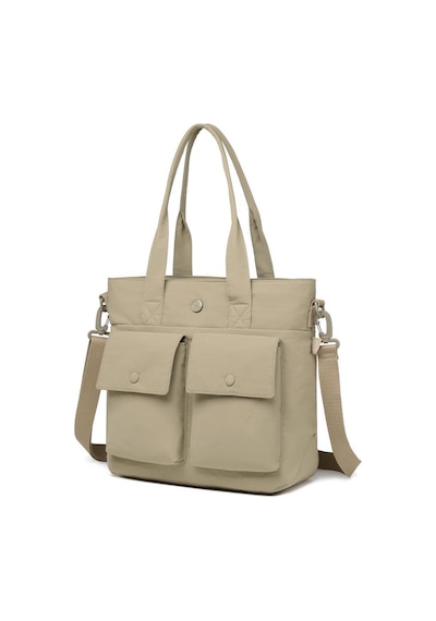 Smart Bags Mikro Poly Kumaş Büyük Boy Kadın Omuz Çantası 3345 Vizon
