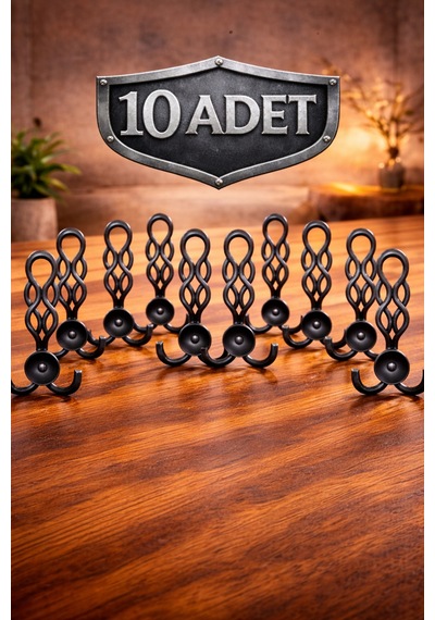 Metal Örgü Askı Antik Portmanto Vestiyer Duvar Dolap Elbise Mobilya Kapı Askısı Askılığı 10 Adet Altın Altın