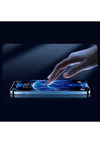 Apple Uyumlu   iPhone 13 Fit Hard Mat Privacy Hayalet Cam Ekran Koruyucu Siyah