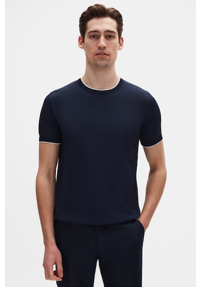 D's Damat Ds Damat Regular Fit Lacivert Düz Yazlık Rayon Triko T-shirt 4hc060112004m 101