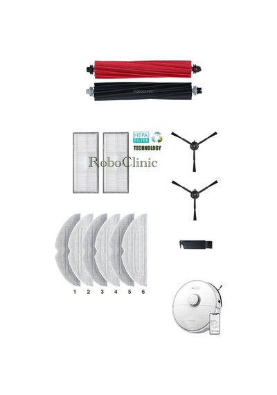 Roborock S8 Sonic Mopping Robot Süpürge Uyumlu Fırça Hepa Filtre Mop Seti-13 Parça