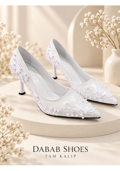 Dabab Shoes Vıanel Kadın Beyaz Çiçek Nakışlı İnci İşlemeli Sivri Burun 7 Cm Kadeh Topuklu Abiye Stiletto Ayakkabı Dabab Shoes Vıanel Kadın Beyaz Çiçek Nakışlı İnci İşlemeli Sivri Burun 7 Cm Kadeh Topuklu Abiye Stiletto Ayakkabı