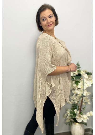 Mia Butik Kadın Bej Tasarım Merserize Mevsimlik Bluz-1602 Bej