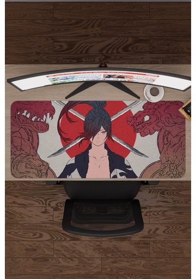 Dororo Anime V1 - 90x40 Xxl Gaming Kauçuk Kaymaz Taban Mouse Pad Fare Altlığı