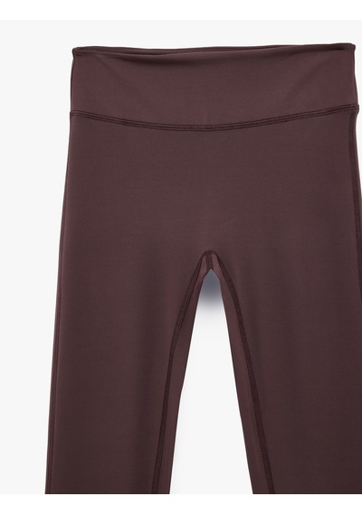 Koton Yüksek Bel Slim Fit İspanyol Paça Spor Tayt Mor 6sak40171nk Mor
