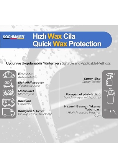 Hızlı Oto Wax Cila Araç Boya Koruma Ve Parlatıcı 1 Litre