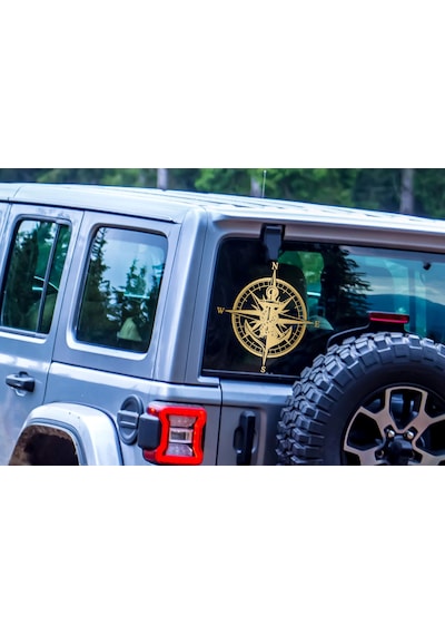 Pusula Ve Çapa Sticker - Araba Oto Motosiklet Karavan Cam Araç Sticker - 00188 40x40 Cm