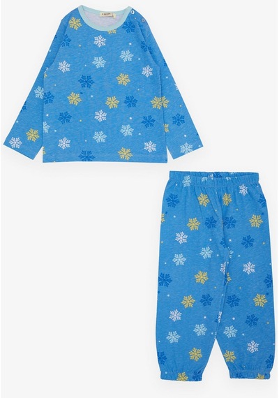 Breeze Kız Çocuk Pijama Takımı Kartanesi Desenli 1-3 Yaş, Mavi-mavi Mavi