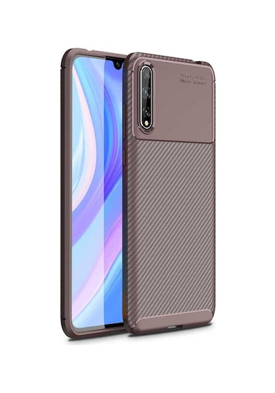 Huawei P Smart S Y8p Kılıf Zore Negro Silikon Kapak Kahverengi