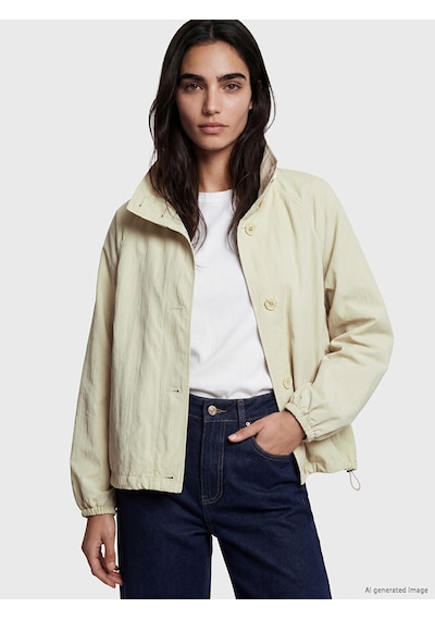 Lcw Vision Bej Dik Yaka Oversize Kadın Mont