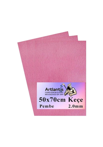 Pembe Keçe 50x70 Cm 2.0 Mm 3 Adet Renkli Hobi Keçesi Elişi Keçesi Anasınıfı Kreş Okul Öncesi