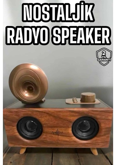 Hubrendy Tekno Bluetooth Hoparlör Ahşap Klasik Retro Gramofon Bluetooth Müzik Kutusu