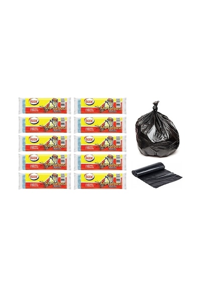 Ögem Büyük Boy Çöp Torbası Siyah 65X80 Cm 10 Lu 10 Rulo