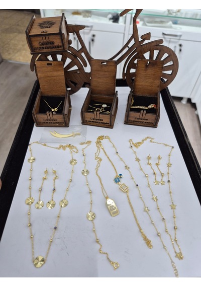 925 Ayar Papatya Silver Kalemli Yıldız Takım Set.nazar Gözlü Set.yıldızların Dansı.rose.gold.rodaj Gümüş