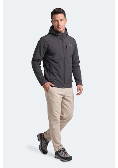 Slazenger Centra Erkek İçi Polarlı Rüzgar Ve Su Geçirmez Softshell Antrasit Mont & Kaban