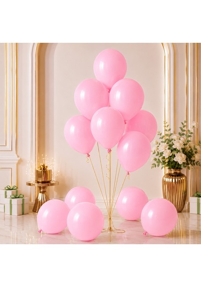 Pembe Renk Lateks Makaron Balon 30 Cm - 100 Adet