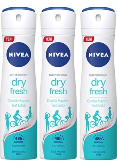 Dry Fresh Kadın Sprey Deodorant 150 Ml X 3 Adet
