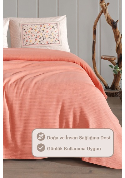 Elart Angel Pike Çift Kişilik %100 Pamuk 200x220 Cm Somon Somon