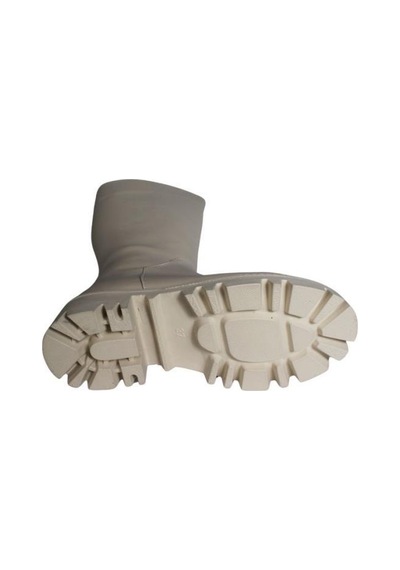 Yaz Kış Ayakkabı Yazkış Kadın Siyah Krem Düz Taban Çizme Tpuk Boyu 6cm Diz Boyu 37cm Krem