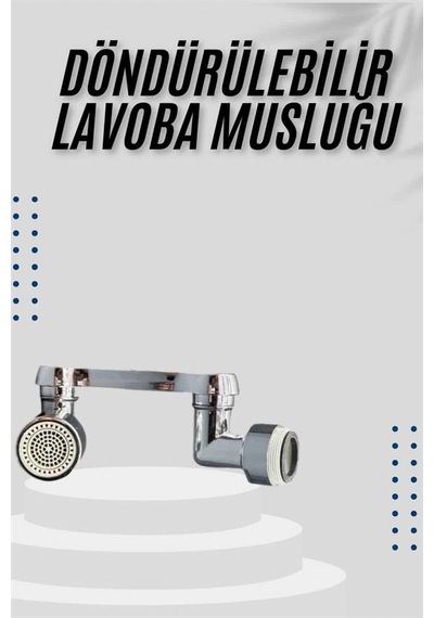 Dönebilen Musluk Başlığı Akrobat Mutfak Banyo Musluk Ucu Başlığı Oynar Başlıklı Altın - Beyaz