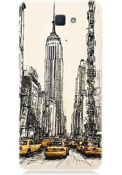 Samsung Galaxy J5 Prime Uyumlu New York Ve Taksiler Desenli Silikon Kılıf