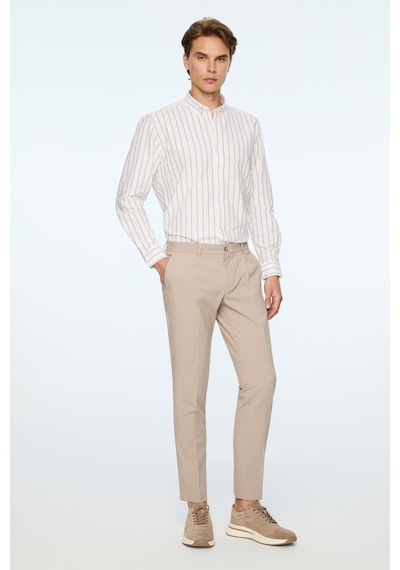 Morven Erkek Bej Poliviskon Trend Desenli Slim Fit Lastikli Pantolon 26ys003004653 Bej