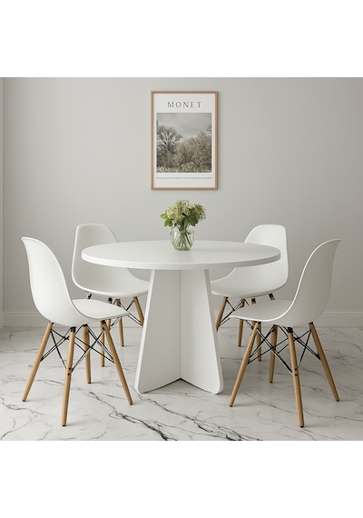 Barberon Yuvarlak Modern Dekoratif Yemek Masası Mutfak Masası