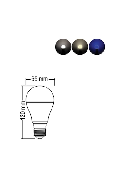 9W+2W E27 Mavi 6500K 3 Kademeli Renkli Led Ampul