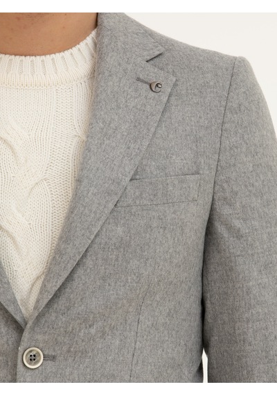 Cacharel Gri Slim Fit Kaşmir Ceket