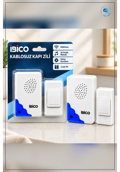 Kablosuz Kapı Zili 50 M Melodi Pilli Alıcı Verici Buton Ev Ofis A