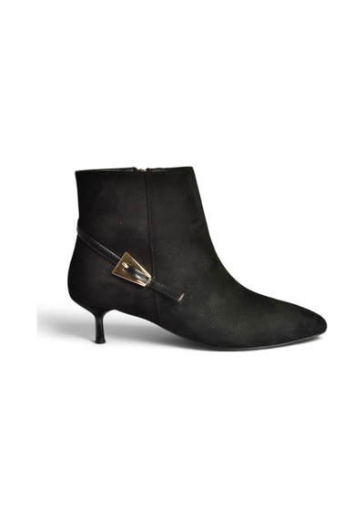 Fox Shoes Z518031102 Siyah Süet İnce Topuklu Kadın Bot