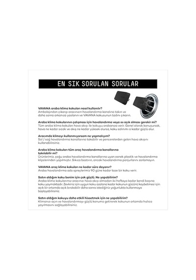 Vavana Araba Klima Kokusu, Flat Oto Kokusu, 60 Gün Etkili Araç Kokusu Vanilya & Karamel