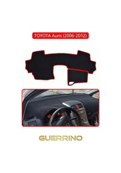 Toyota Auris 2006-2012 Torpido Koruma Halısı Kırmızı Kenar