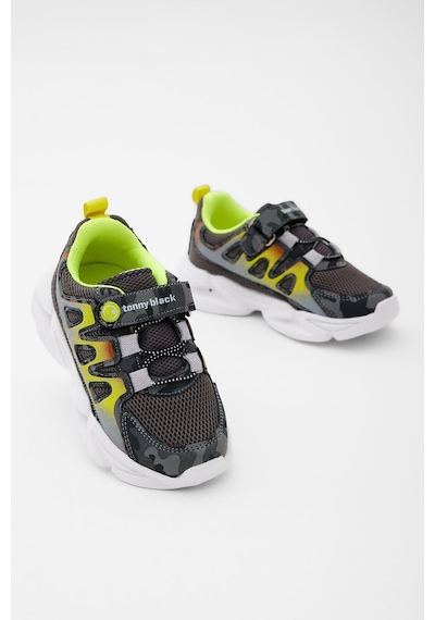 Tonny Black Rahat Kalıp Işıklı Cırtlı Çocuk Unisex Füme Kamuflaj Spor Ayakkabı Tbkmn5026 Füme Kamuflaj