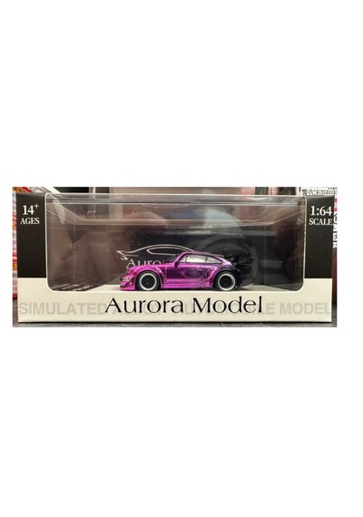 Aurora Model Porsche Rwb 964 Chrome Metallıc Purple Pembe Krom 1/64 Pleksi Limitli